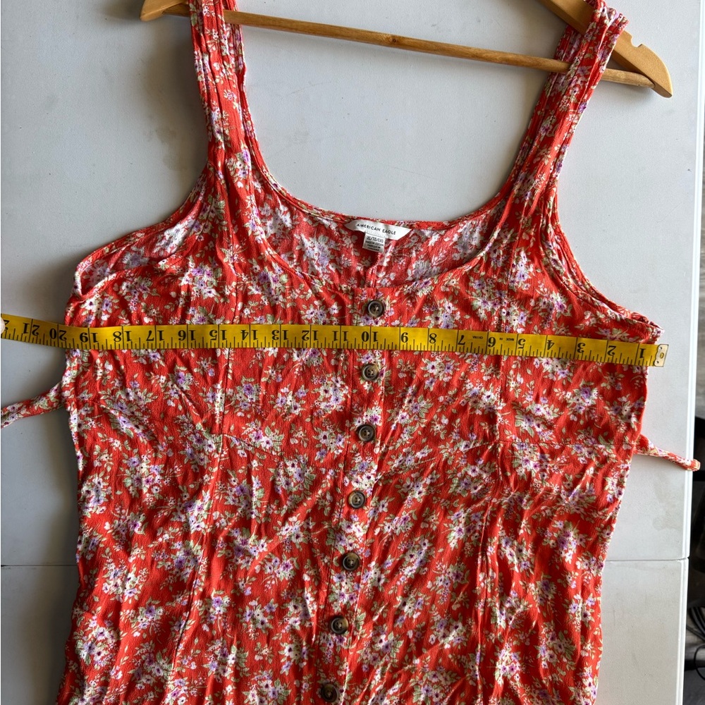 American Eagle Womens Orange Floral Skater Style Mini Dress. Size XL - Picture 7 of 14